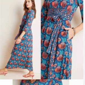 Anthropologie Philomena column maxi dress